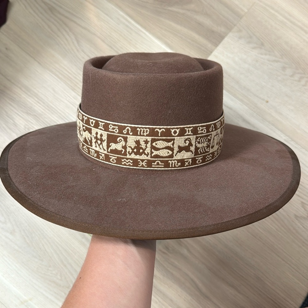 Never worn Luna bloom hand painted hat